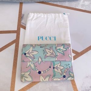 Emilio Pucci Blue Leather Patterned Wallet
